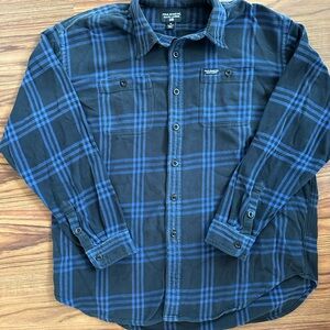 Polo Ralph Lauren Black and Blue Plaid Men's Flannel Shirt